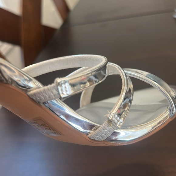 VERA MODA Becca Ankle Strap Pin Heel Open Toe Stilettos Sandals Silver - Picture 15 of 16